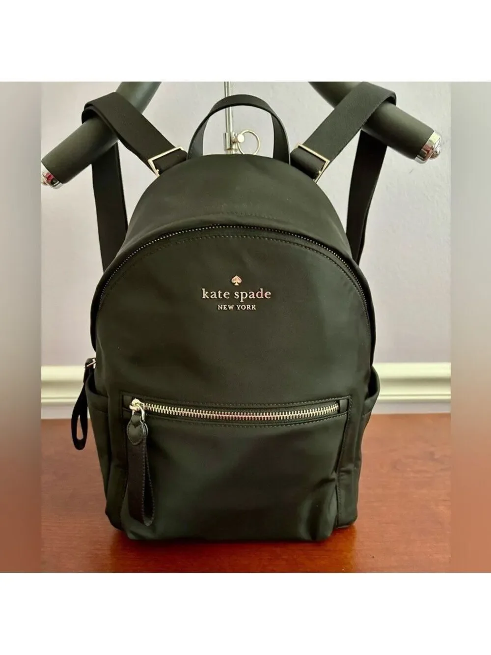 Kate Spade New York Chelsea Black Nylon Backpack | Gold Hardware | COA